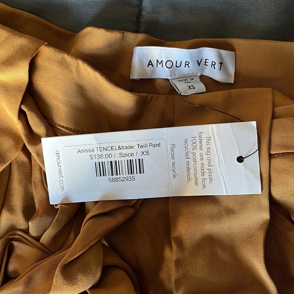 Amour Vert Anissa Tencel Twill pants. XS, color: spice - Picture 4 of 6